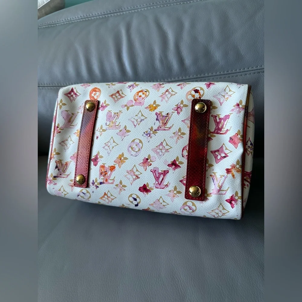 Louis Vuitton MONOGRAM WATERCOLOR FRAME SPEEDY with snakeskin trim - Picture 10 of 13